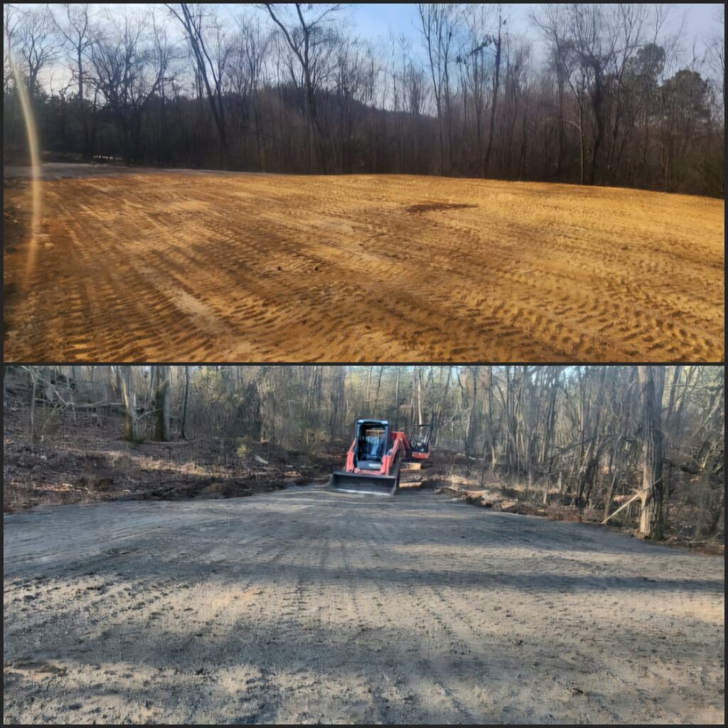 Shop Pad with gravel driveway